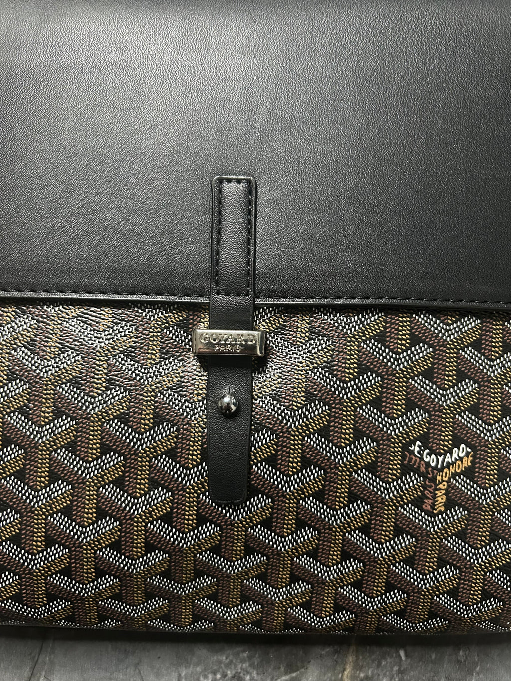 Goyard black messenger bag
