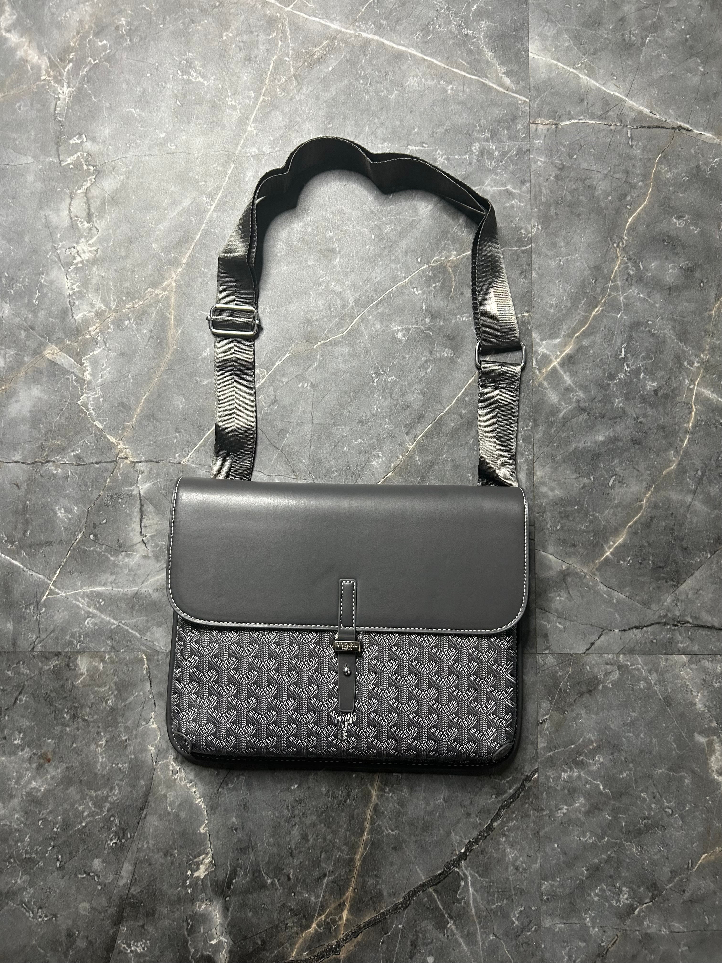 Goyard grey messenger bag