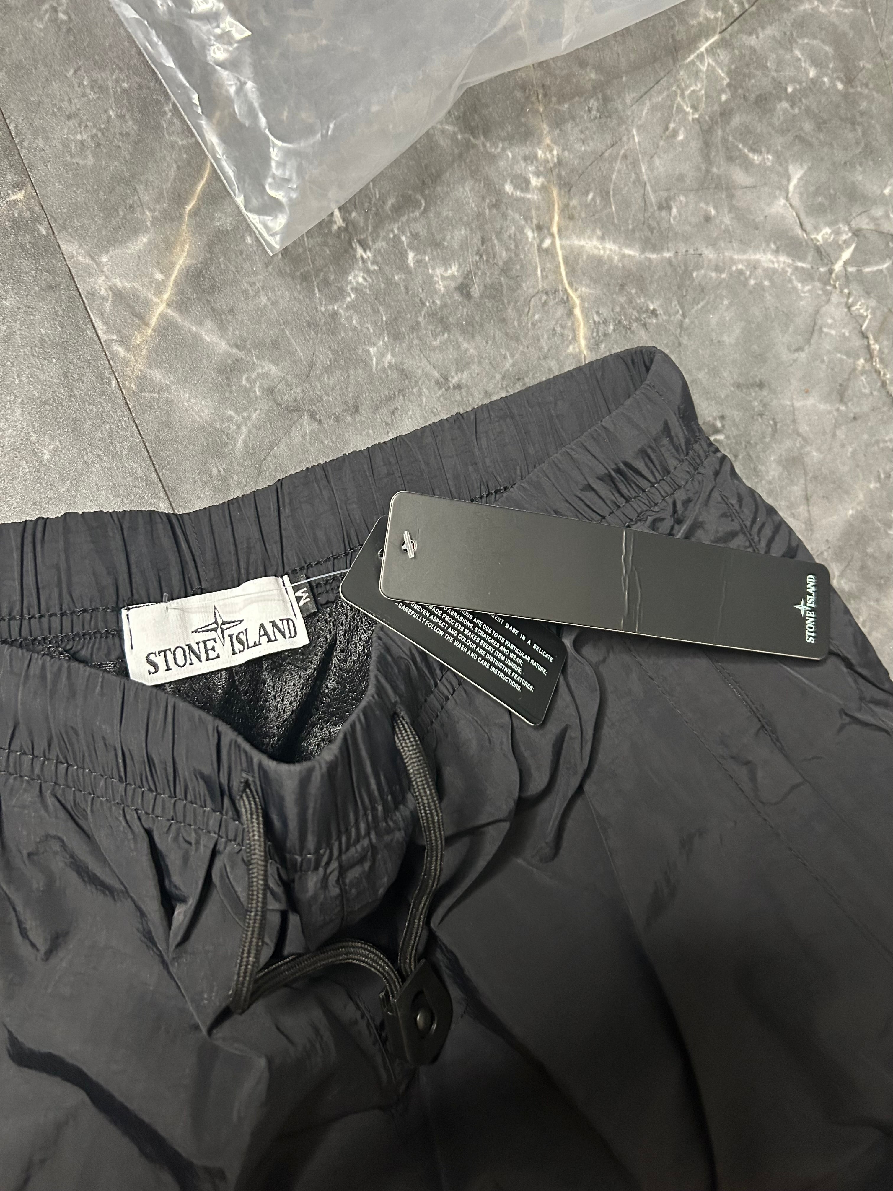 Stone island black cargo shorts