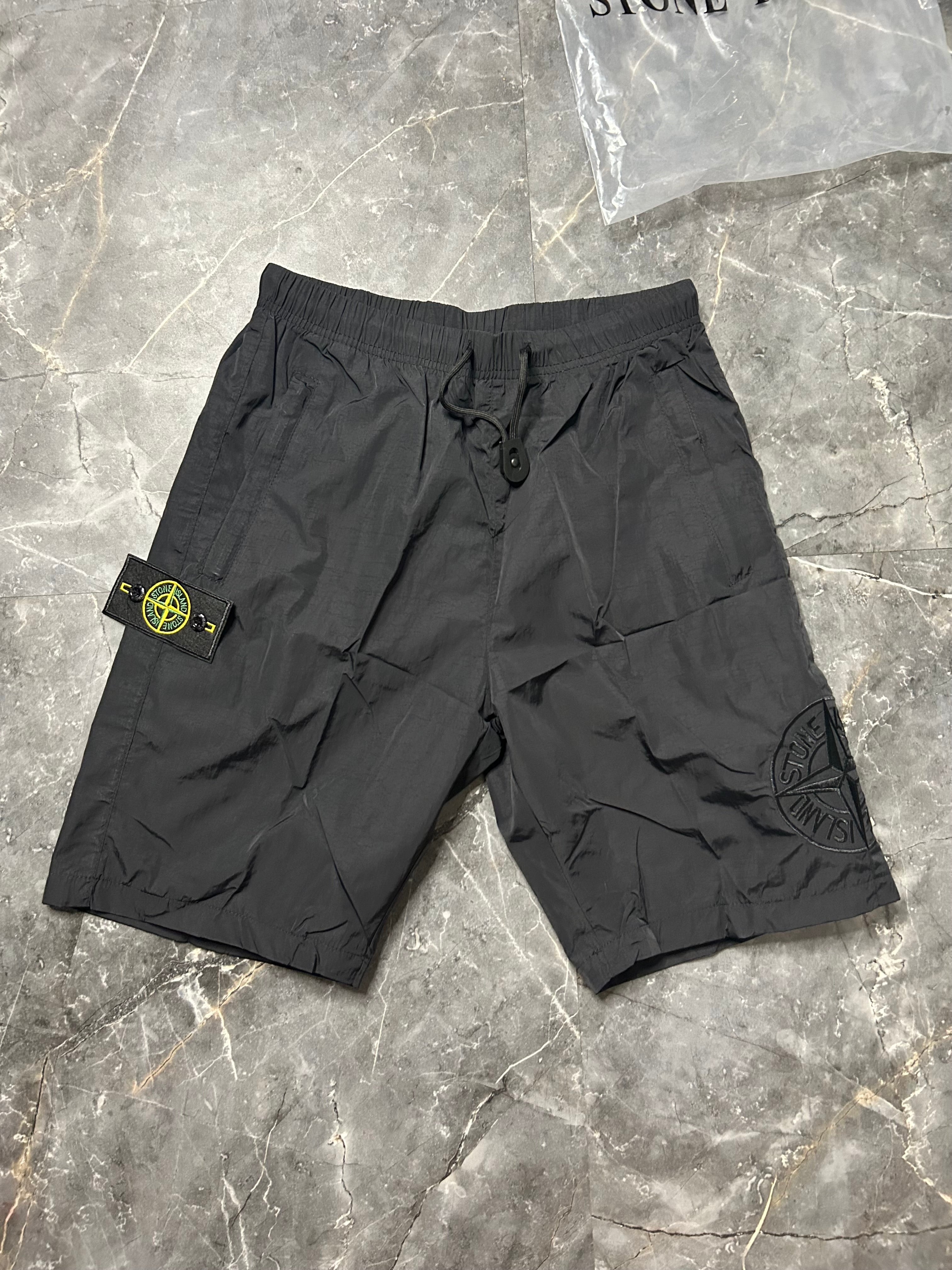Stone island black cargo shorts