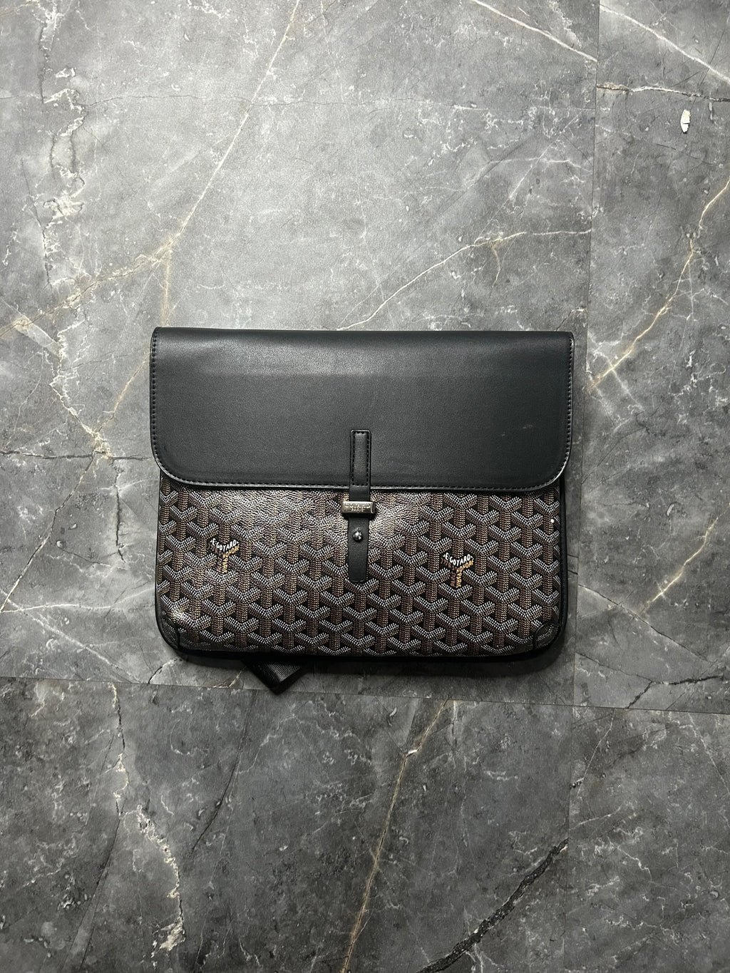 Goyard black messenger bag