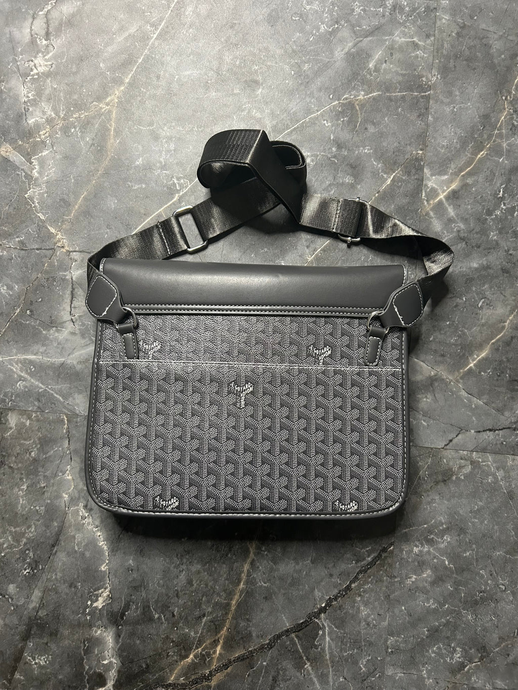 Goyard grey messenger bag