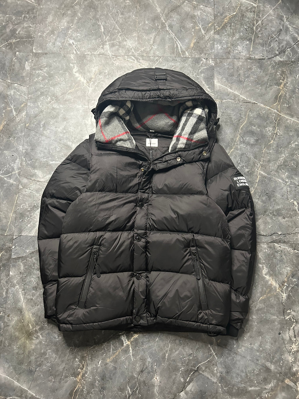 Burberry black puffer coat