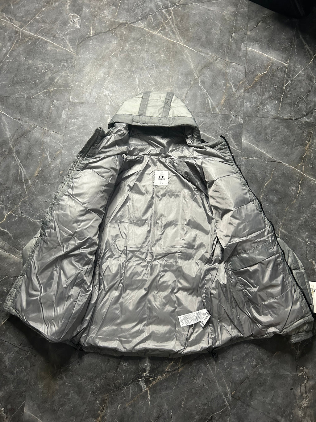 CPcompany grey puffer coat