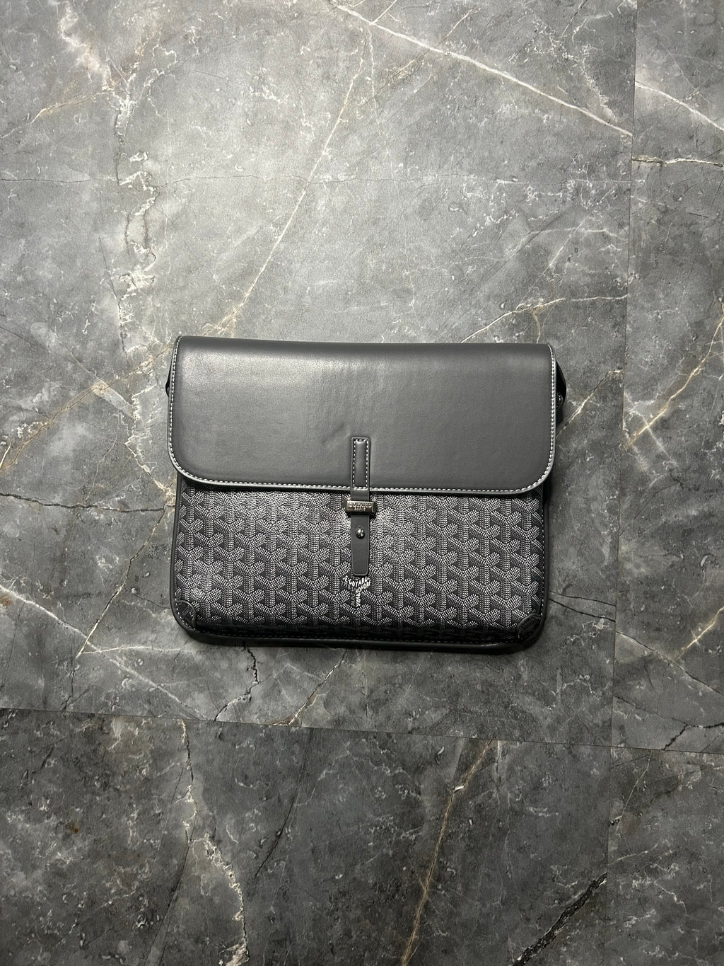 Goyard grey messenger bag
