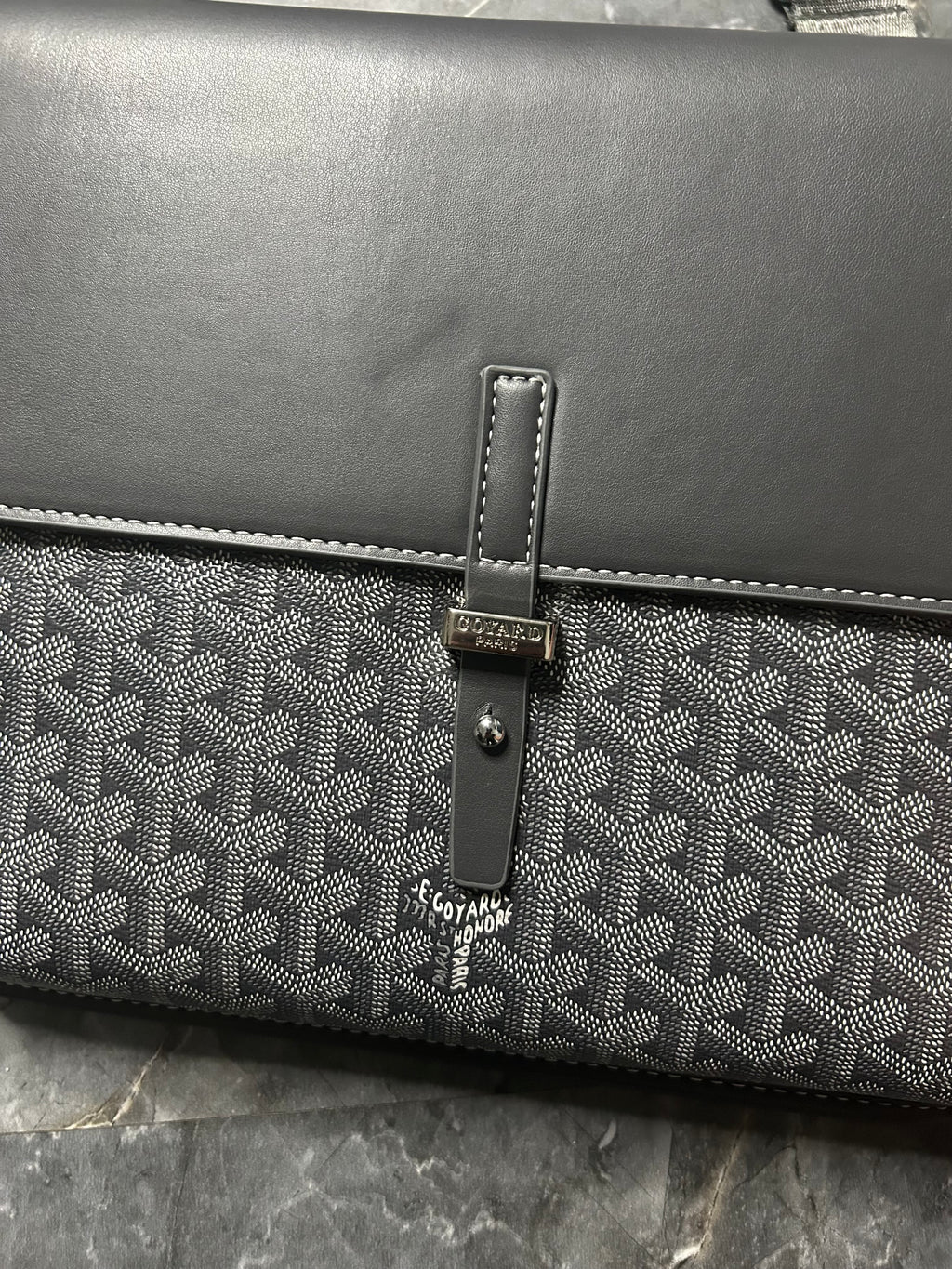 Goyard grey messenger bag