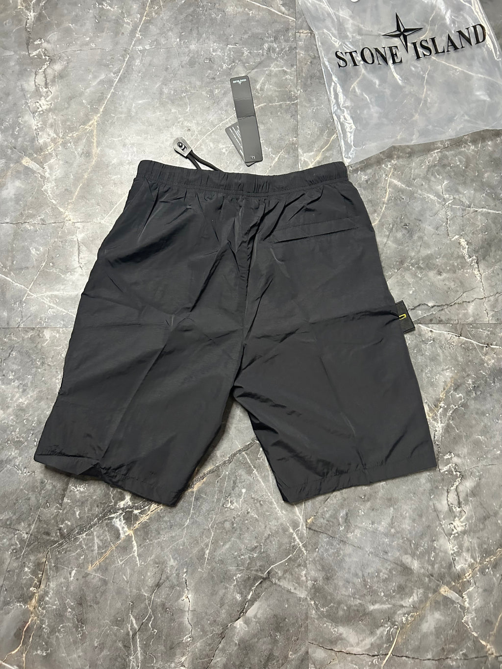Stone island black cargo shorts