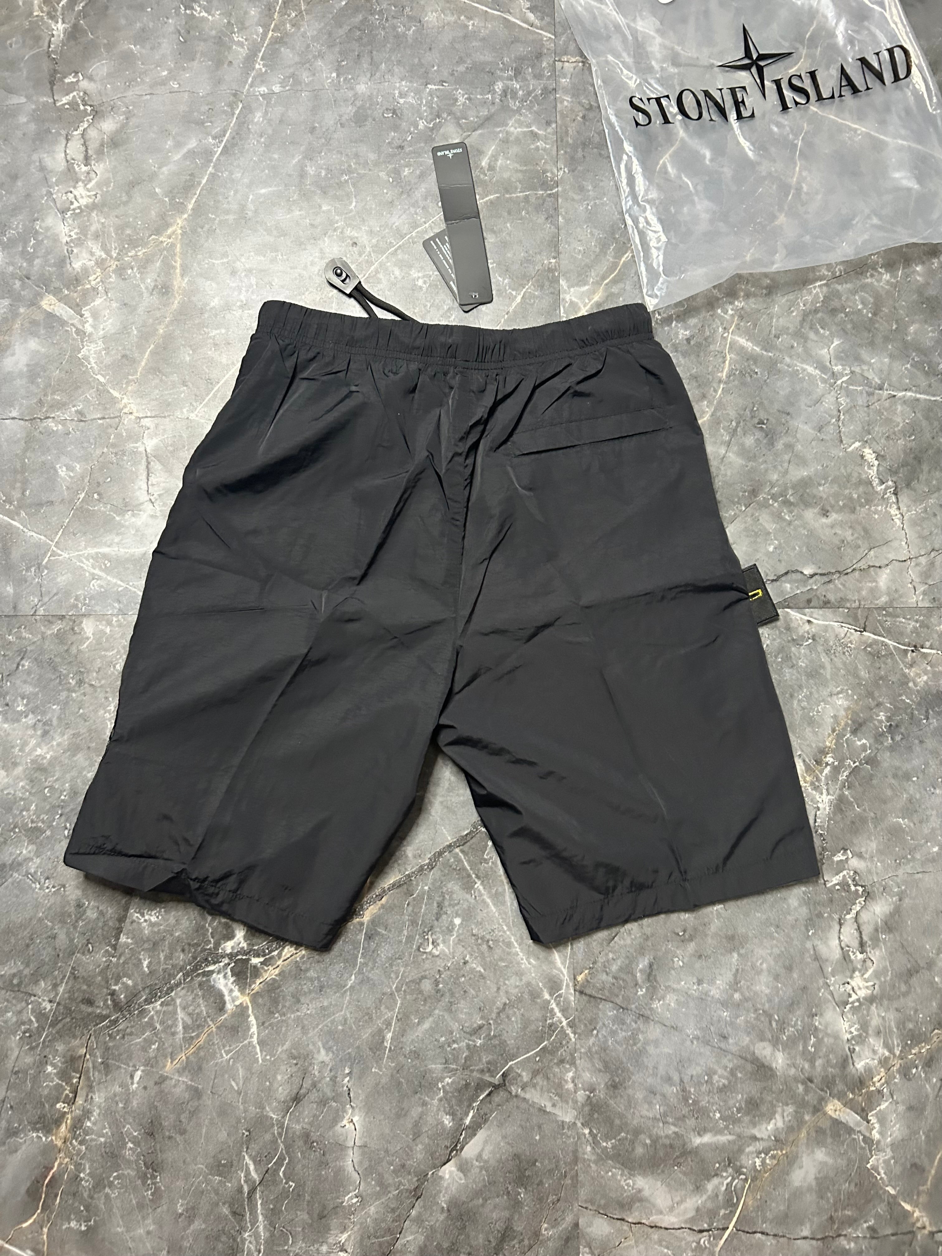 Stone island black cargo shorts