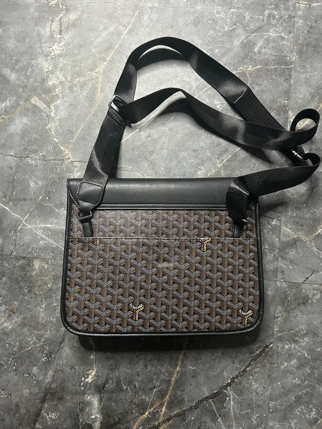 Goyard black messenger bag